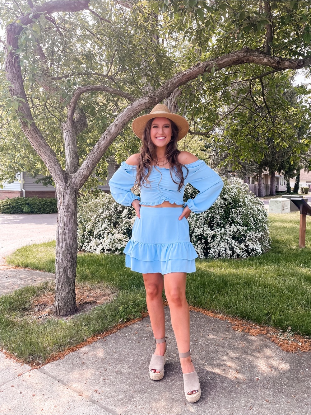 Light Blue Ruffle Matching Set - Picture 5 of 8